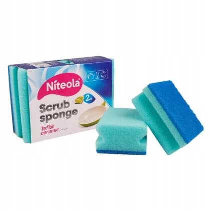 Niteola Teflon Grip tvarované houbičky 9,5 × 7 × 4,5 cm, 2 ks