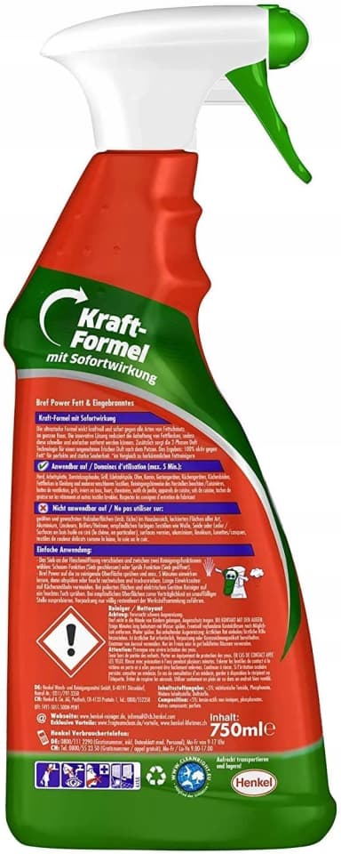 Bref Power sprej na čištění sporáků a varných desek od mastnoty 0,75l