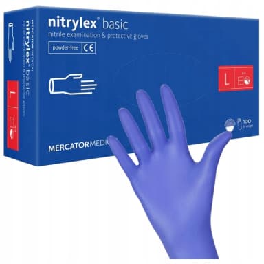 Mercator Nitrylex Basic nitrilové rukavice modré L, 100 ks