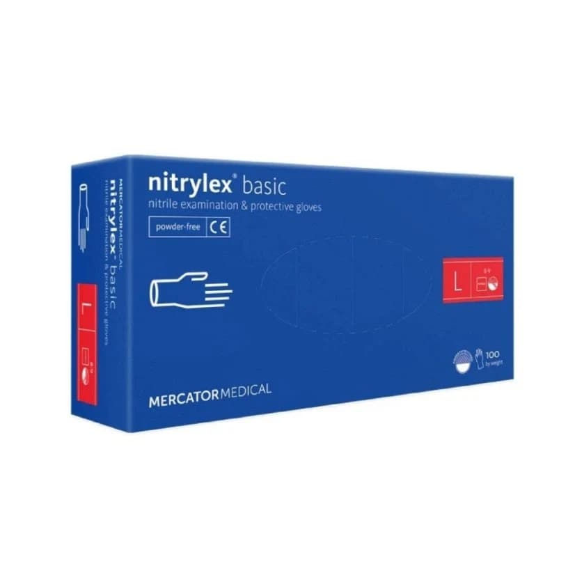 Mercator Nitrylex Basic nitrilové rukavice modré L, 100 ks