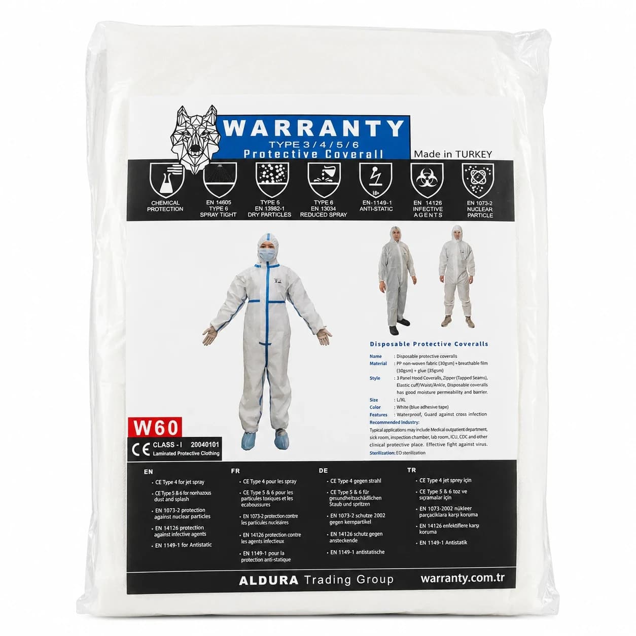 WARRANTY jednorázový ochranný oblek, vel. L/XL