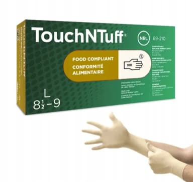 Ansell TouchNTuff 69-210 latexové rukavice púdrované, vel. L/9, 100 ks - po expiraci