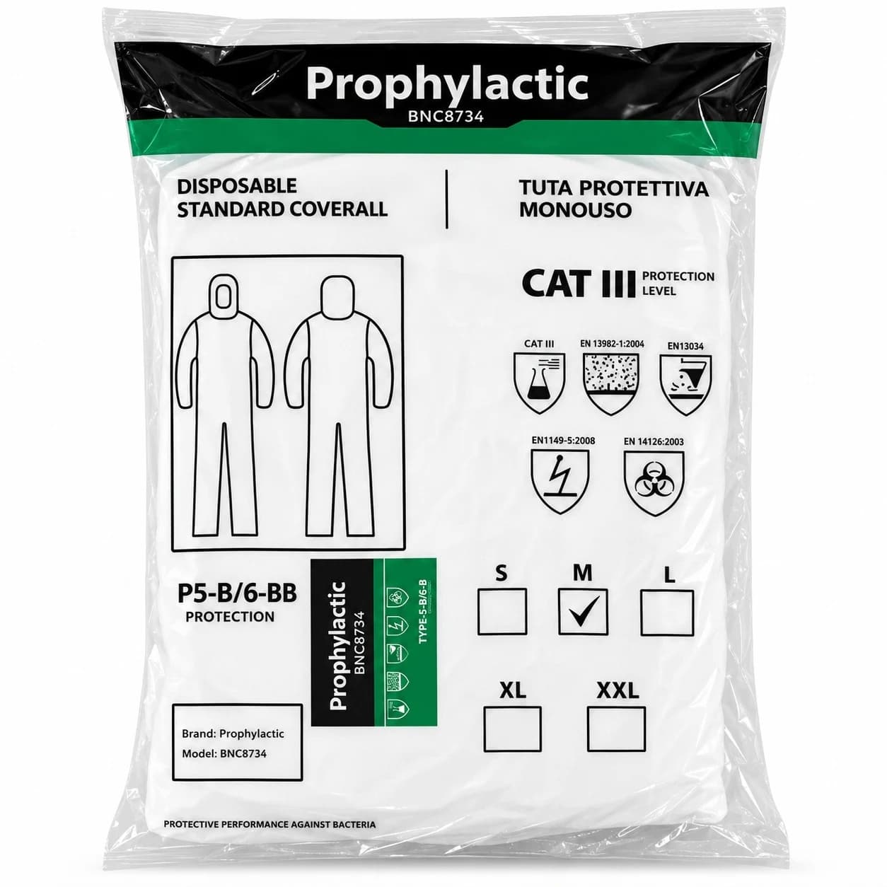 Jednorázový ochranný oblek PROPHYLACTIC, velikost 3XL