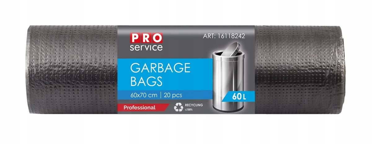 Odpadkové pytle černé Pro Service HDPE univerzální 60x70, 60l