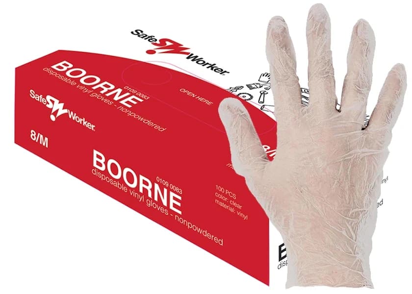 Safe Worker BOORNE vinylové rukavice, vel S 100 ks