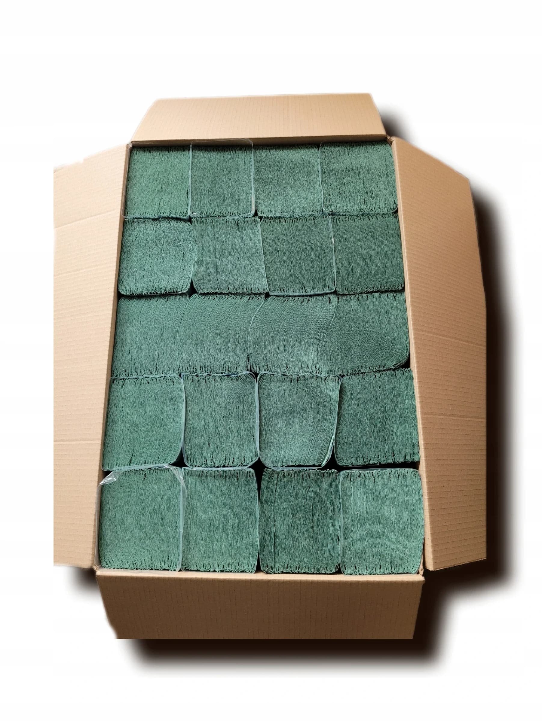 Papírové ručníky ZZ zelené recyklované, 1vrstvé, 9,5 kg