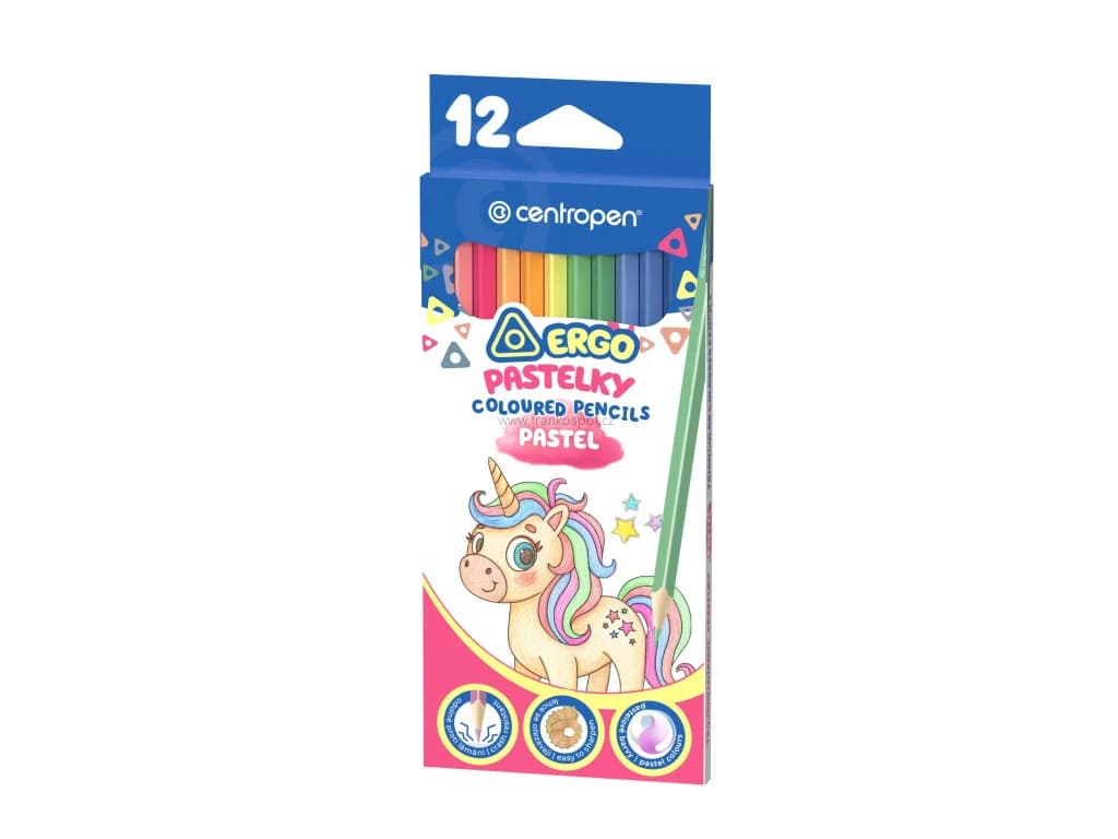 Pastelky CENTROPEN 9524 pastelové, trojhranné, 12 barev