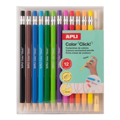 Mechanické pastelky APLI Color Click, sada 12 ks