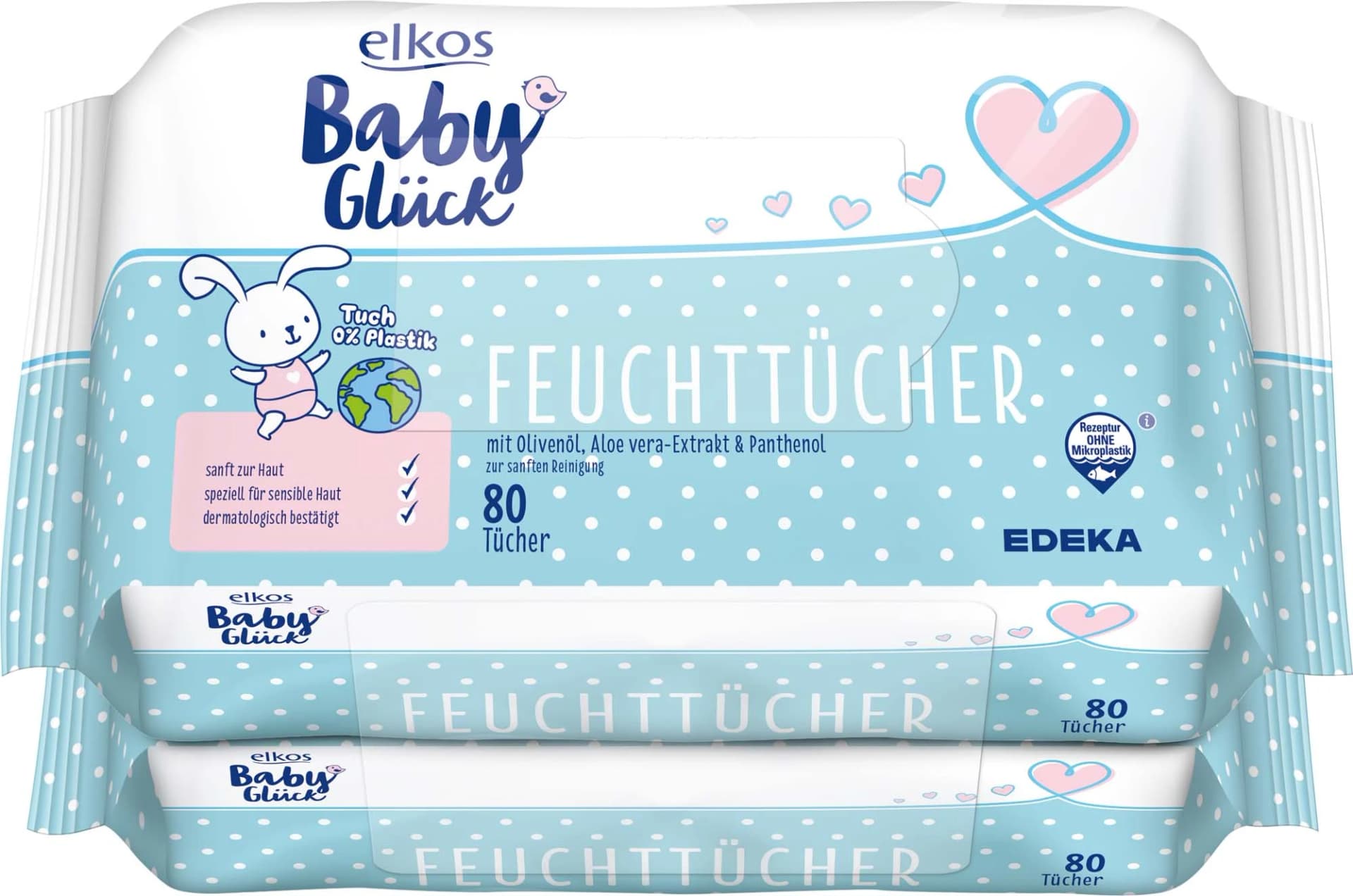 Elkos Comfort detské vlhčené obrúsky, 2 × 80 ks