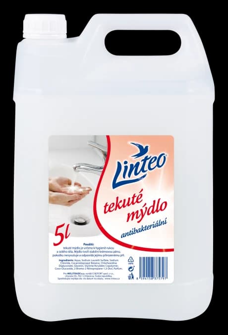 Tekuté mýdlo LINTEO s antibakteriální složkou 5 l, bílé