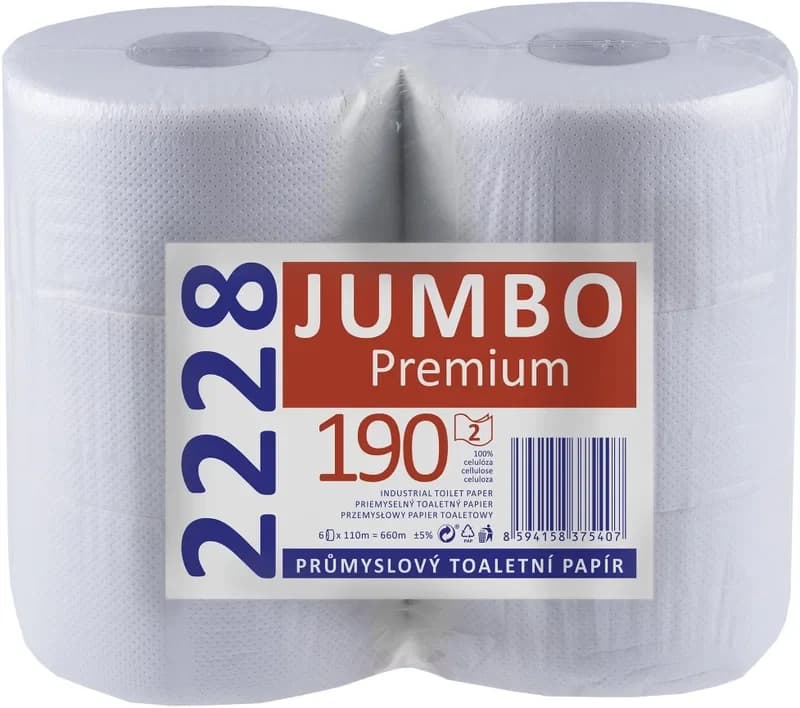 JUMBO Premium 190 toaletní papír, 2vrstvá celulóza, 6 ks