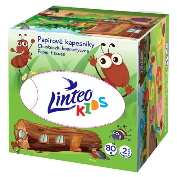 Linteo Kids papírové kapesníky, 2vrstvé, 80 ks
