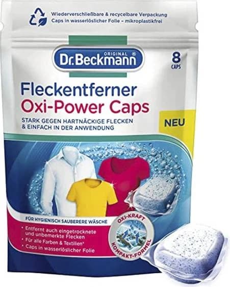 Dr. Beckmann Oxi-Power Caps odstraňovač skvrn, 8 × 20 g