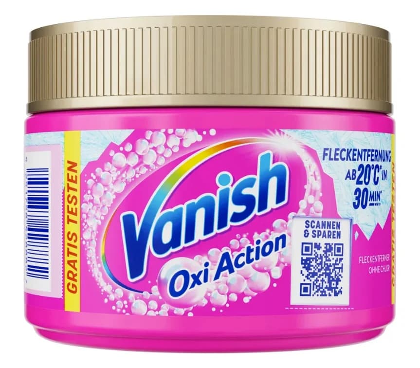 Vanish Oxi Action Pink odstraňovač skvrn v prášku, 250 g