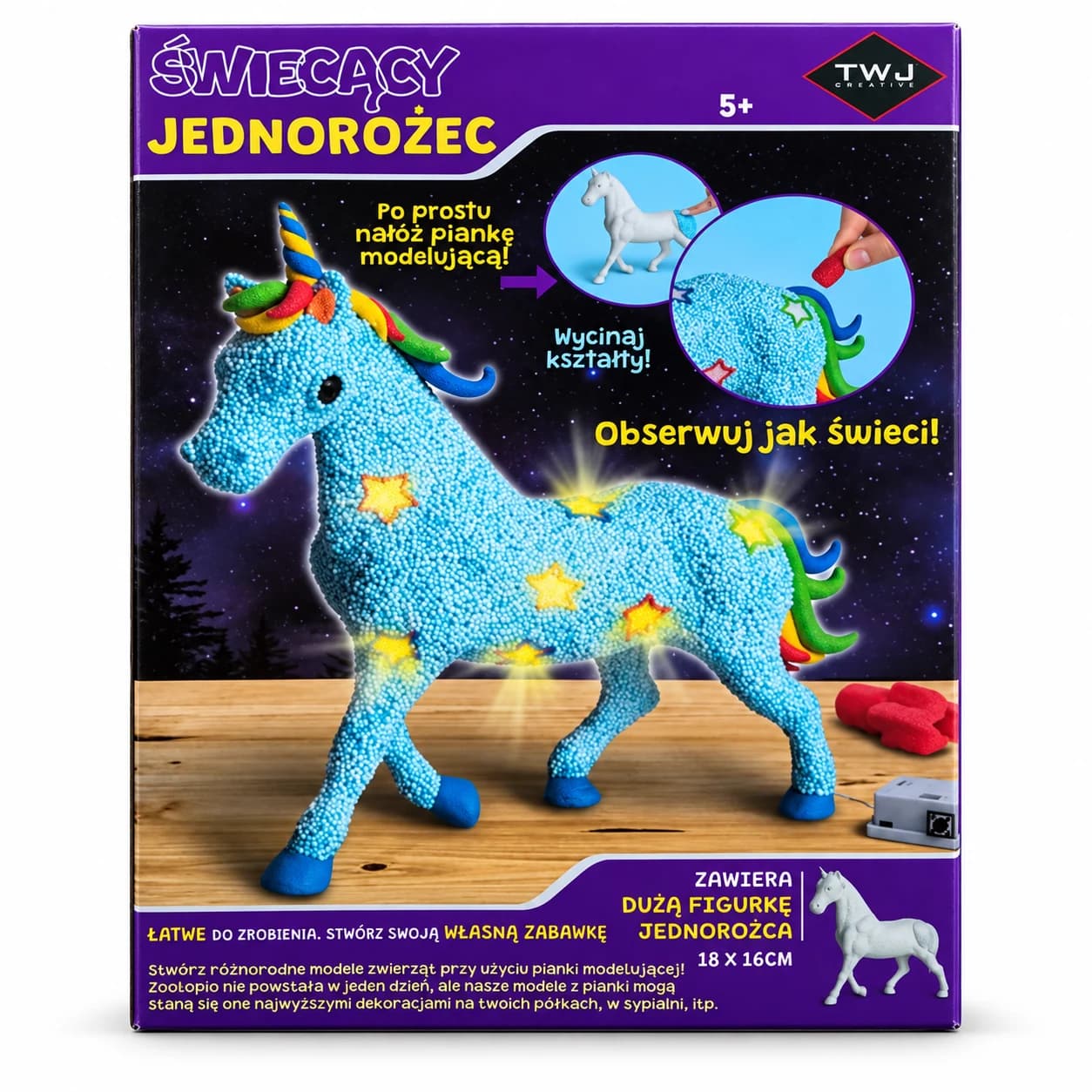 Kreativní sada, svítící jednorožec
