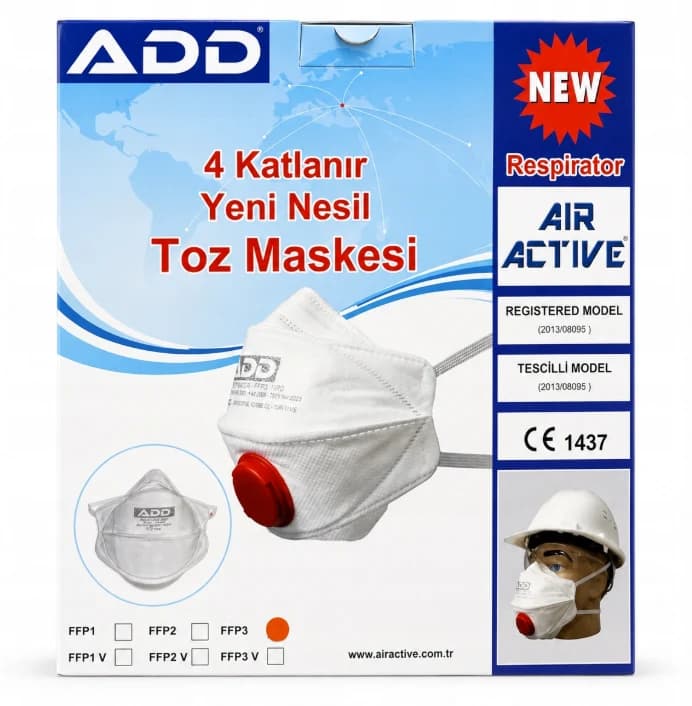Ochranný respirátor FFP3 ADD AIR ACTIVE - bez ventilku 30 ks