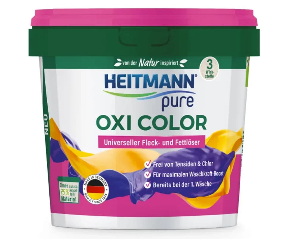 HEITMANN PURE OXI COLOR - odstraňovač skvrn z oblečení 500g