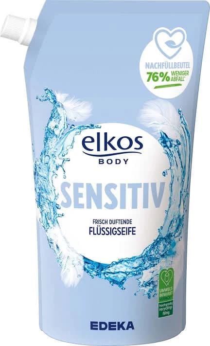 Elkos tekuté mýdlo Sensitive, náhradní náplň, 1 l