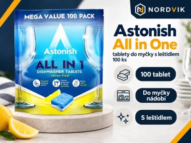 Astonish tablety do myčky s leštidlem 100 ks, produktová infografika