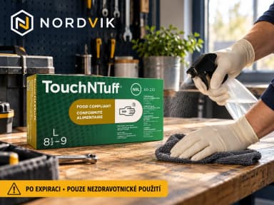 Ansell TouchNTuff 69-210 latexové rukavice púdrované, vel. L/9, 100 ks - po expiraci, produktová fotografie v prostředí Nordvik