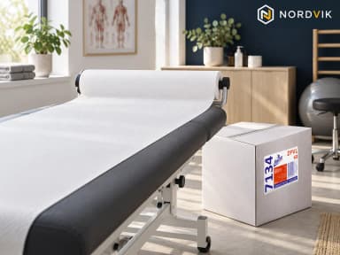 6x Zdravotnická podložka ZPVL 60 cm × 80 m, 2vrstvá celulóza, produktová fotografie v prostředí Nordvik