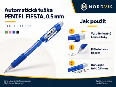 Automatická tužka PENTEL FIESTA, 0,5 mm, návod k použití