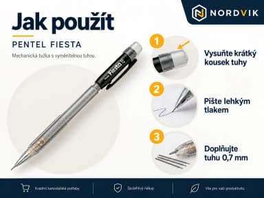 Automatická tužka PENTEL FIESTA, 0,7 mm, návod k použití