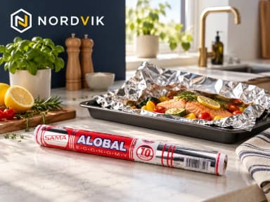 Alobal 28 cm × 10 m ve fólii, produktová fotografie v prostředí Nordvik