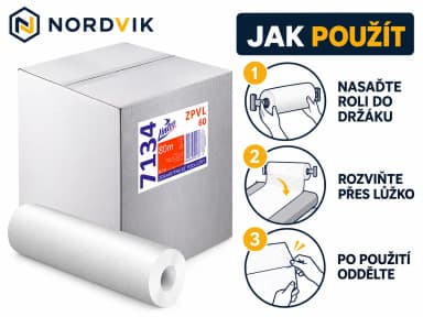 6x Zdravotnická podložka ZPVL 60 cm × 80 m, 2vrstvá celulóza, návod k použití