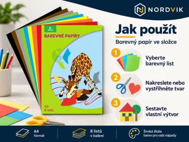 Barevný papír ve složce, návod k použití