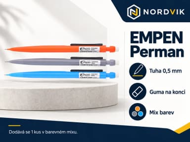 Automatická tužka EMPEN Perman, 0,5 mm, asort, produktová infografika