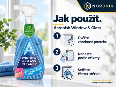 Astonish Window & Glass čistič oken a skla, 750 ml, návod k použití