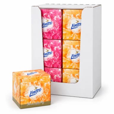 Linteo Premium bílé papírové kapesníky s balzámem, 3vrstvé, 60 ks