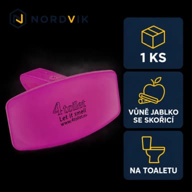 4Toilet vonná závěska na WC Jablko se skořicí, 1 ks, produktová infografika