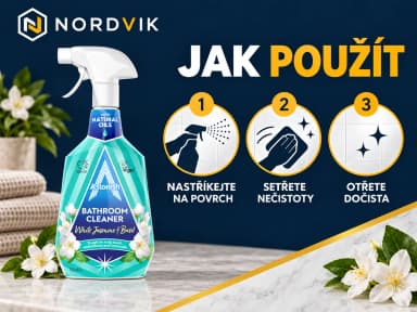 Astonish čistič koupelny Jasmín a bazalka, 750 ml, návod k použití