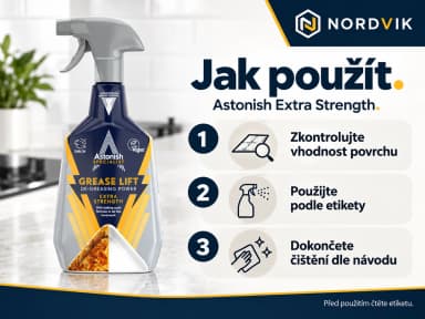 Astonish Specialist Extra Strength odmašťovač, 750 ml, návod k použití