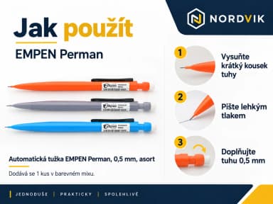 Automatická tužka EMPEN Perman, 0,5 mm, asort, návod k použití