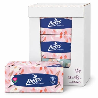 Hygienické kapesníčky Linteo Flowers 2vrstvé, 150 ks