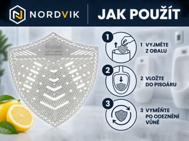4Toilet SHIELD vonné sítko do pisoáru Citrón, 2 ks, návod k použití