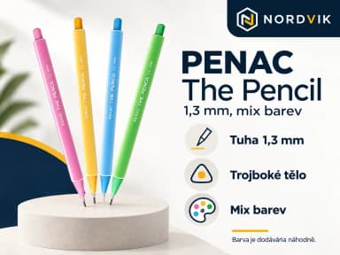Automatická tužka PENAC The Pencil, 1,3 mm, mix barev, produktová infografika