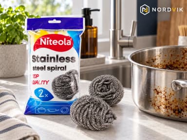 40x Drátěnka na riad Niteola, nerezová spirála - 2ks, produktová fotografie v prostředí Nordvik