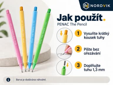 Automatická tužka PENAC The Pencil, 1,3 mm, mix barev, návod k použití