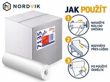 6x Zdravotnická podložka ZPVL 50 cm × 50 m, 2vrstvá celulóza, návod k použití