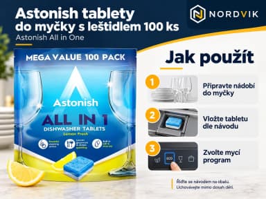 Astonish tablety do myčky s leštidlem 100 ks, návod k použití