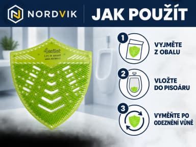 4Toilet SHIELD vonné sítko do pisoáru Borovice, 2 ks, návod k použití